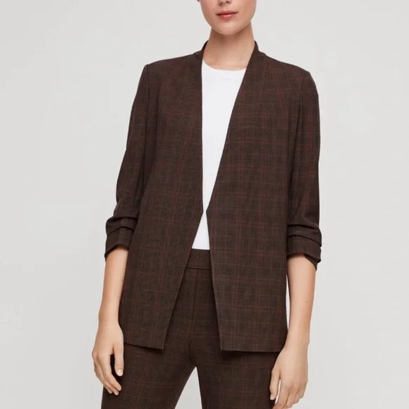 Aritzia Babaton Power Blazer in Brown Plaid Women’s Size 10 - Picture 1 of 13